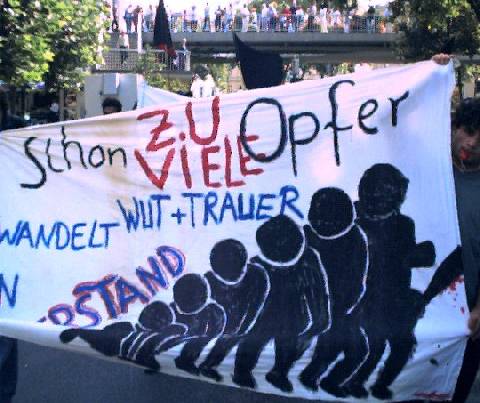 Demo kurz vorm Selterstor (E-Klo)