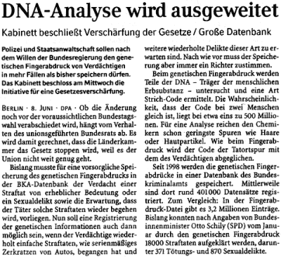 Zeitungsbericht