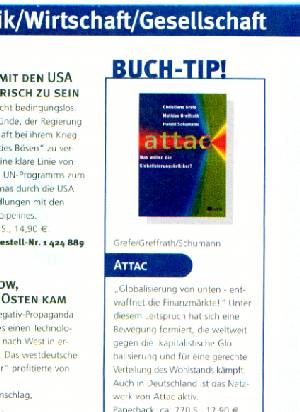 CBG-Werbung für Attac