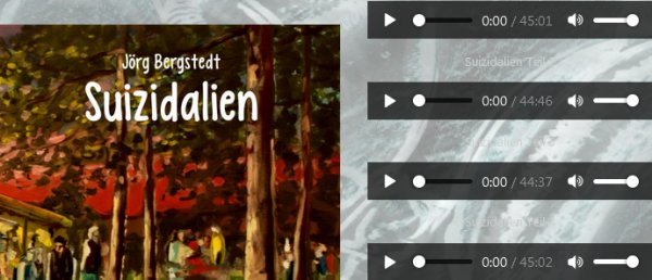 Playlist mit den 9 Teilen des Hörbuchs 'Suizidalien' auf fratzig-vorgelesen