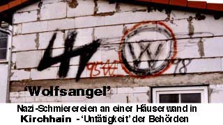 Anlass der Wolfsangel-Affäre: Graffitis in Kirchhain