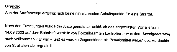 Anzeige zum 14.9.2002 abgelehnt!