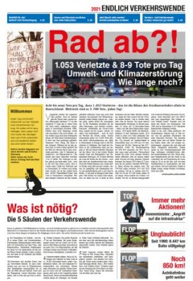 Verkehrswendezeitung 'Rad ab?' - der Blickfang bei Euren Aktionen!