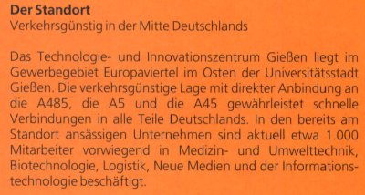 Scan der Anfahrtsbeschreibung zum TIG